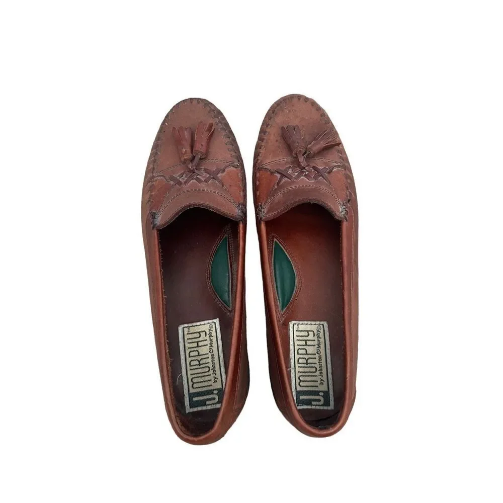 Johnston & Murphy J. Murphy brown leather tassel loader oxford shoes men’s 10.5